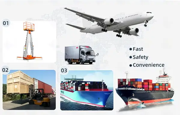 Fast global shipping and reliable logistics solutions for Dade scissor lifts and boom lifts