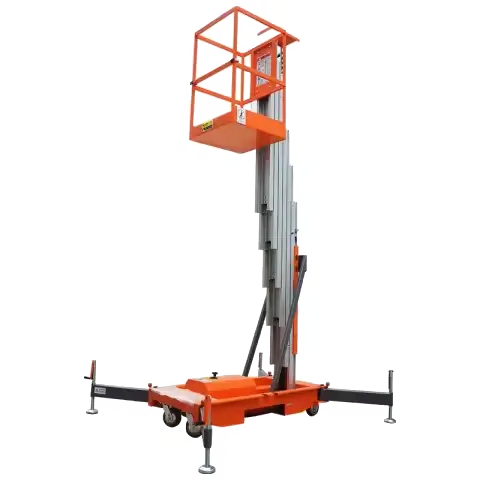 Dade single mast aluminum lift platform for indoor maintenance