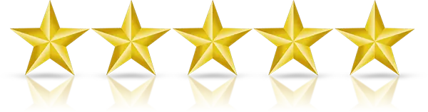 5 stars rating badge for customer satisfaction and service quality