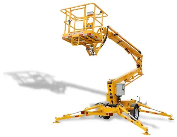 DADE Machinery towable boom lifts for sale with hydraulic outriggers