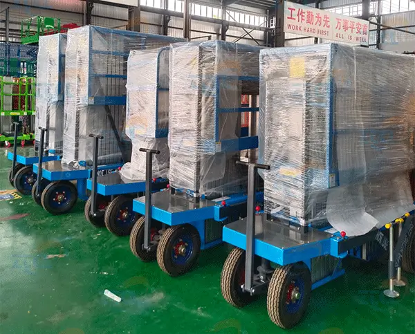 Big Wheel portable vertical mast lift, aluminum man lift, hydraulic aluminum lift, vertical platform lift specifications, lightweight aerial lift