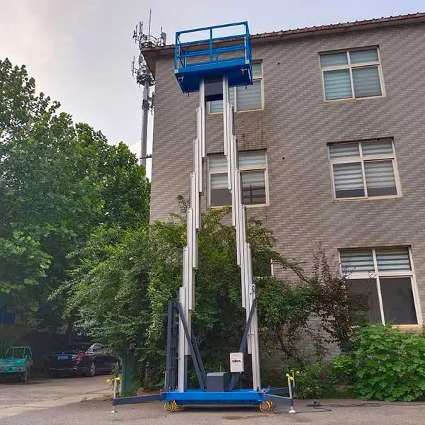 Aluminum aerial work platform used for outdoor building maintenance