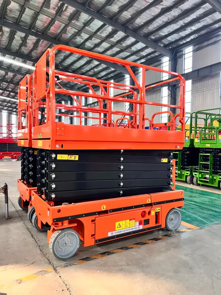 scissor lift container loading preparation for international export shipping